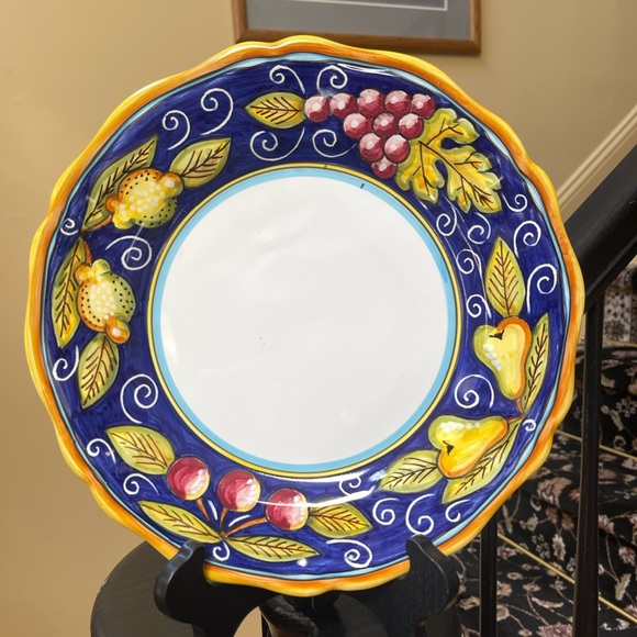 Late 20th Century Vintage Hand Painted Fruit Deruta Italian Platter 
Stamped - Picture 1 of 16